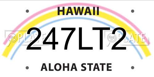 247LT2 Hawaii License Plate