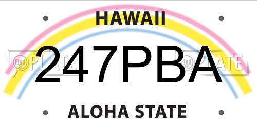 247PBA Hawaii License Plate