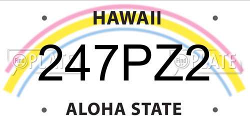 247PZ2 Hawaii License Plate