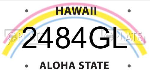 2484GL Hawaii License Plate