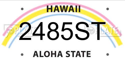 2485ST Hawaii License Plate