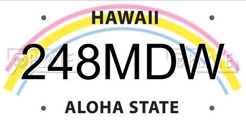 248MDW Hawaii License Plate
