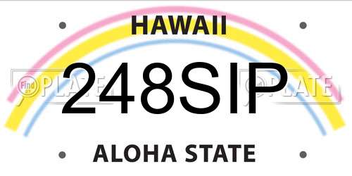 248SIP Hawaii License Plate