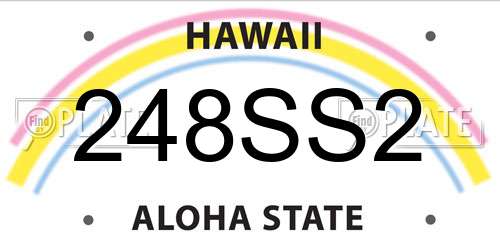 248SS2 Hawaii License Plate