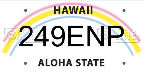 249ENP Hawaii License Plate