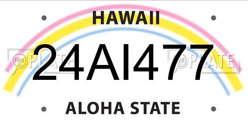 24AI477 Hawaii License Plate
