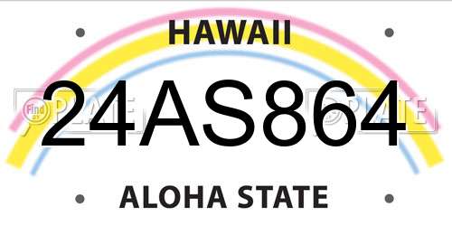 24AS864 Hawaii License Plate