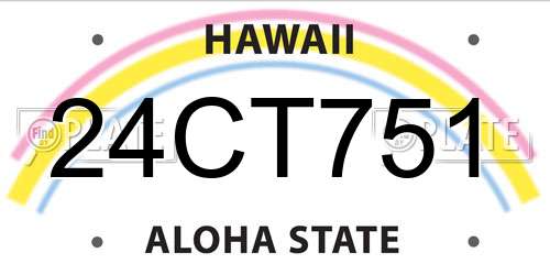 24CT751 Hawaii License Plate