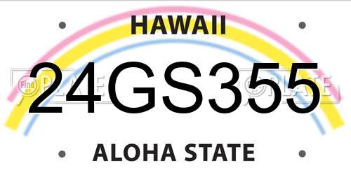 24GS355 Hawaii License Plate