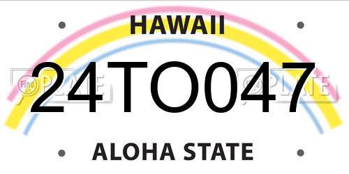 24TO047 Hawaii License Plate