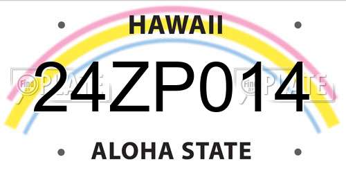 24ZP014 Hawaii License Plate
