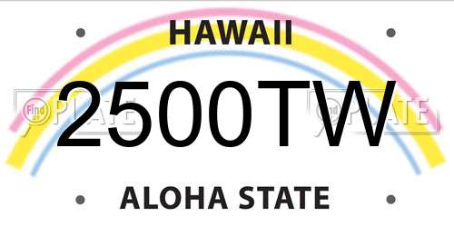 2500TW Hawaii License Plate