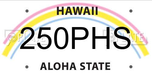 250PHS Hawaii License Plate