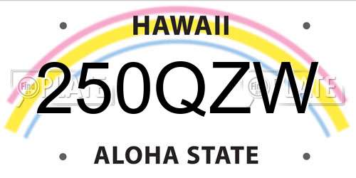 250QZW Hawaii License Plate