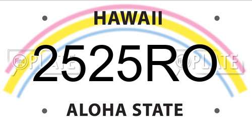 2525RO Hawaii License Plate