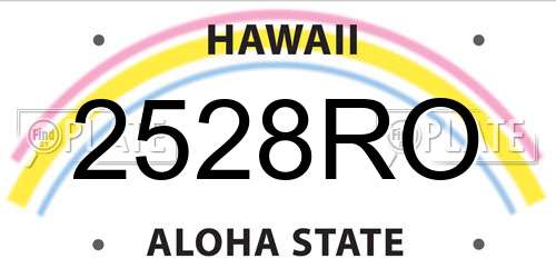 2528RO Hawaii License Plate