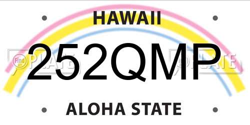 252QMP Hawaii License Plate