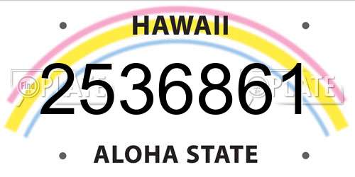 2536861 Hawaii License Plate