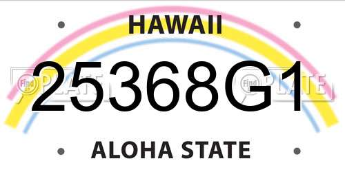 25368G1 Hawaii License Plate