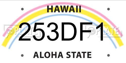 253DF1 Hawaii License Plate