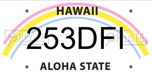 253DFI Hawaii License Plate