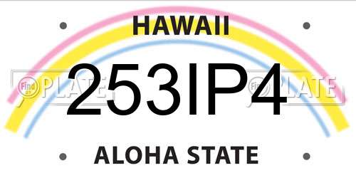 253IP4 Hawaii License Plate