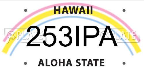 253IPA Hawaii License Plate