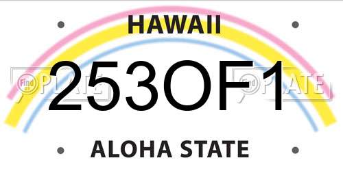 253OF1 Hawaii License Plate