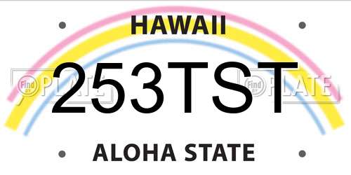 253TST Hawaii License Plate