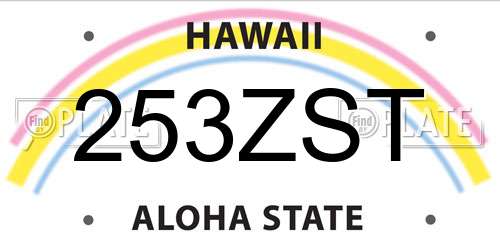 253ZST Hawaii License Plate