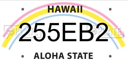 255EB2 Hawaii License Plate