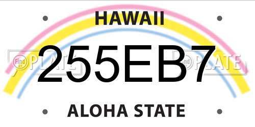 255EB7 Hawaii License Plate