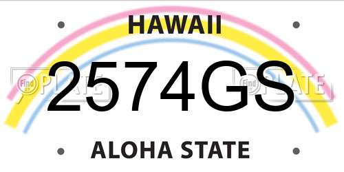 2574GS Hawaii License Plate