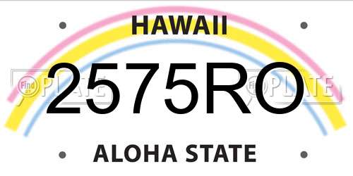 2575RO Hawaii License Plate