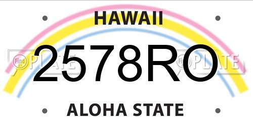 2578RO Hawaii License Plate