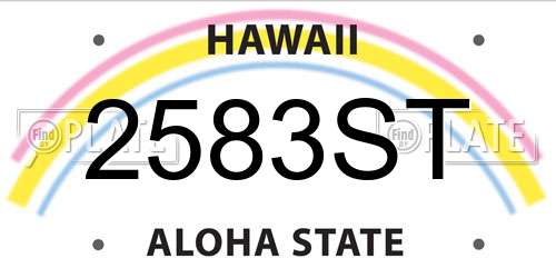 2583ST Hawaii License Plate