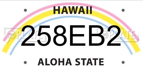 258EB2 Hawaii License Plate