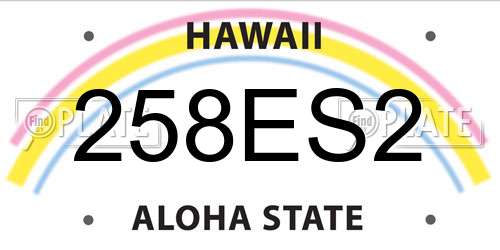 258ES2 Hawaii License Plate