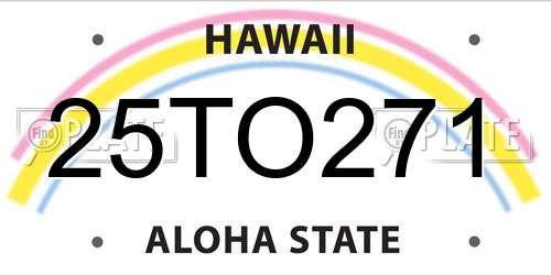 25TO271 Hawaii License Plate
