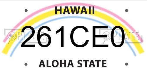 261CE0 Hawaii License Plate