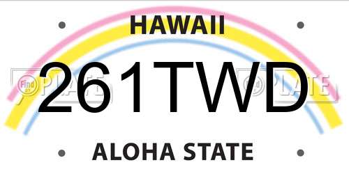 261TWD Hawaii License Plate