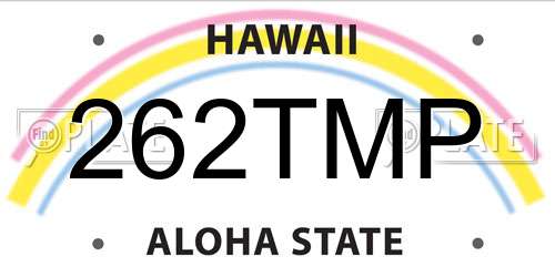 262TMP Hawaii License Plate