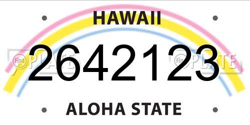 2642123 Hawaii License Plate