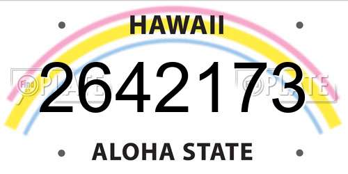 2642173 Hawaii License Plate