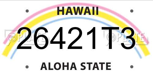 26421T3 Hawaii License Plate