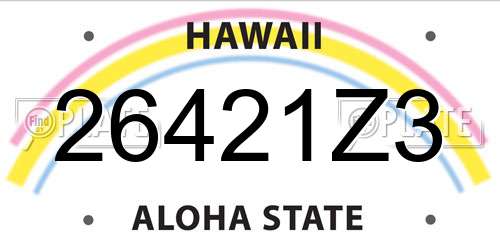 26421Z3 Hawaii License Plate