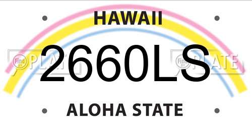 2660LS Hawaii License Plate