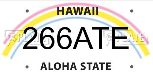266ATE Hawaii License Plate