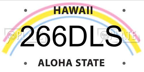 266DLS Hawaii License Plate