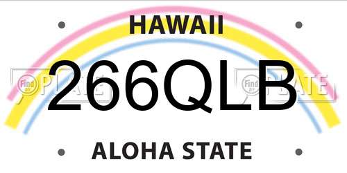 266QLB Hawaii License Plate